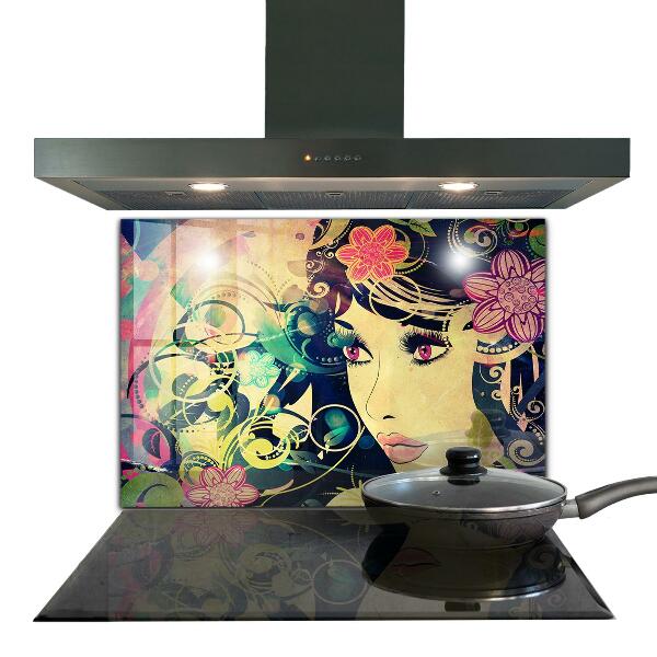Kitchen splashback Girl on a summer day