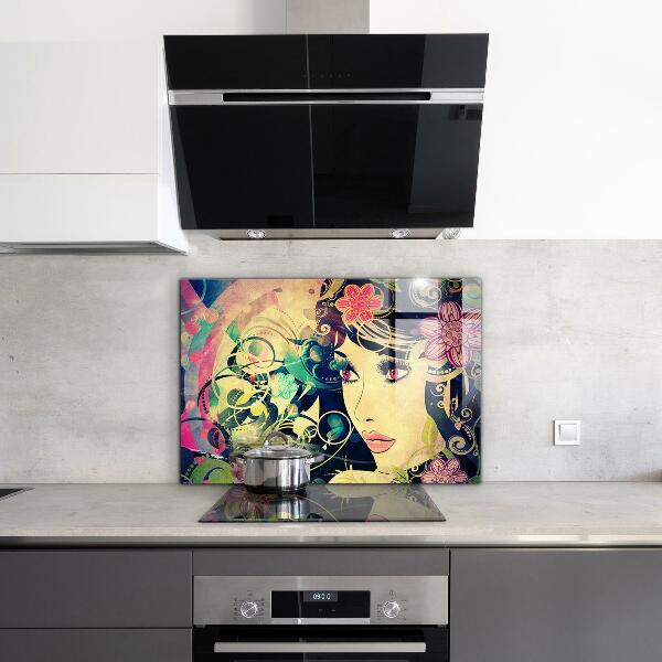 Kitchen splashback Girl on a summer day