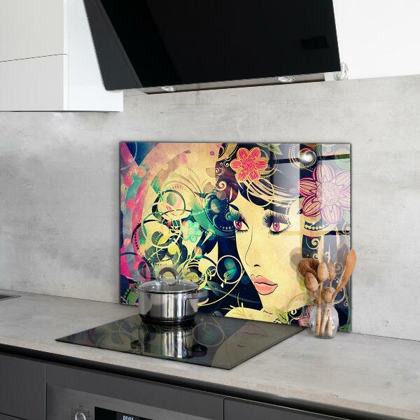 Kitchen splashback Girl on a summer day