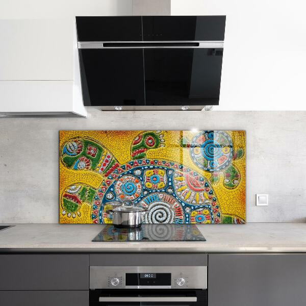 Cooker splashback Turtle ceramic mosaic
