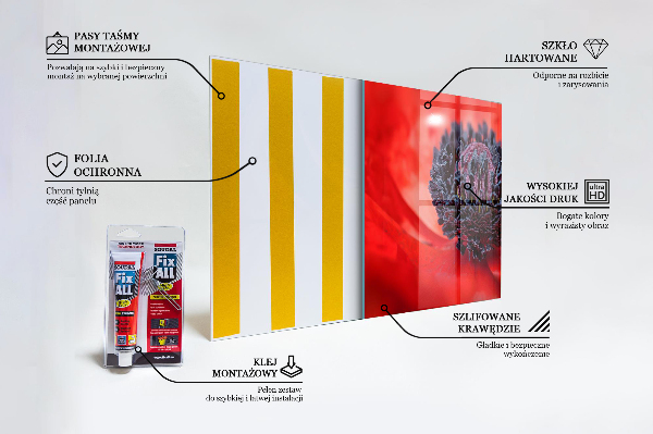 Kitchen wall panels Red poppy details