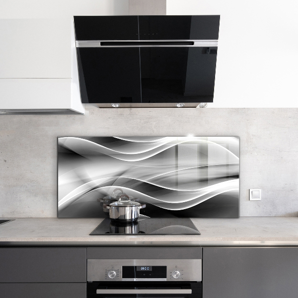 Kitchen splashback Gray wave abstract energy