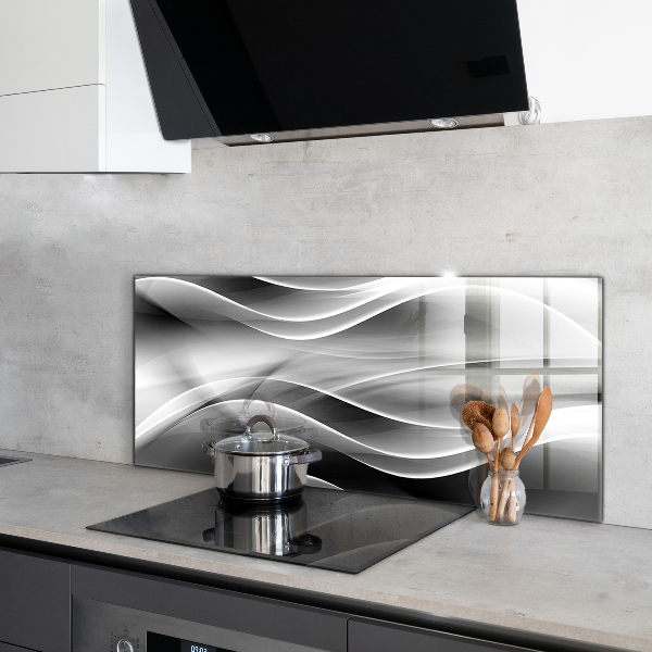 Kitchen splashback Gray wave abstract energy