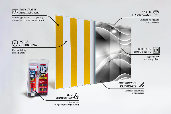 Kitchen splashback Gray wave abstract energy