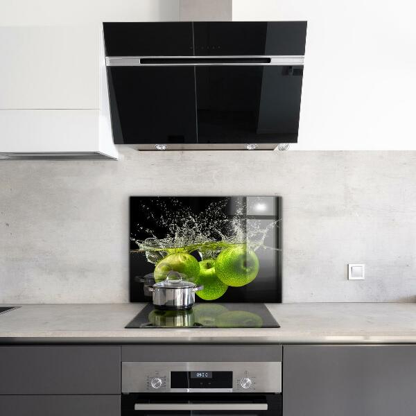 Kitchen splashback Green apples in water