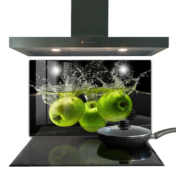 Kitchen splashback Green apples in water