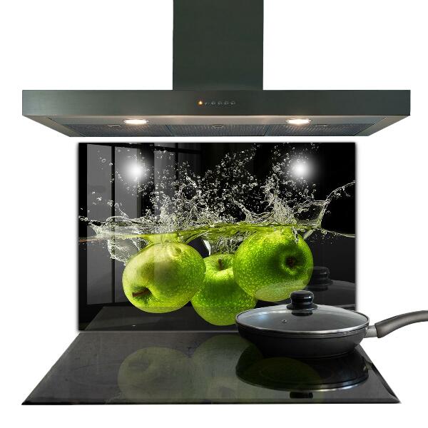 Kitchen splashback Green apples in water