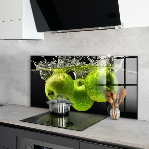 Kitchen splashback Green apples in water