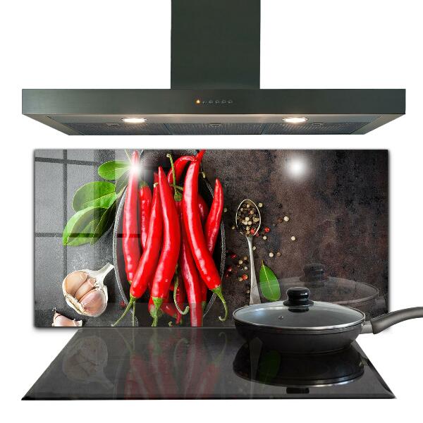 Kitchen splashback Hot peppers cooking