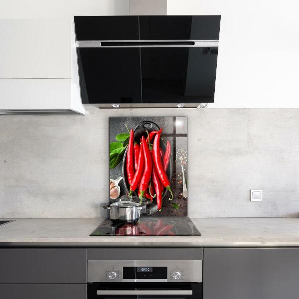 Kitchen splashback Hot peppers cooking