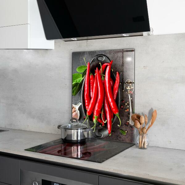 Kitchen splashback Hot peppers cooking