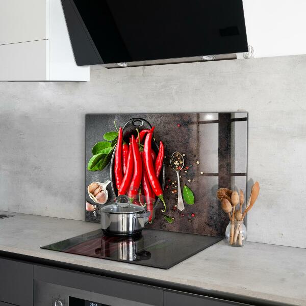 Kitchen splashback Hot peppers cooking