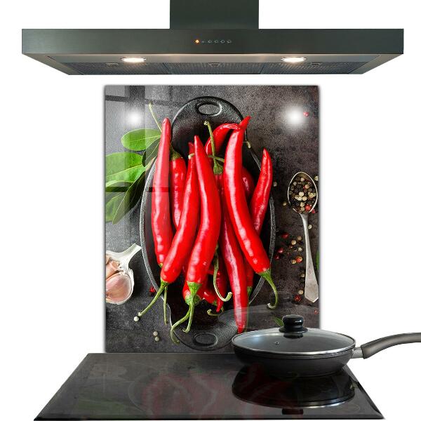 Kitchen splashback Hot peppers cooking