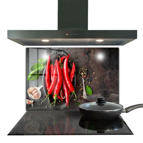 Kitchen splashback Hot peppers cooking