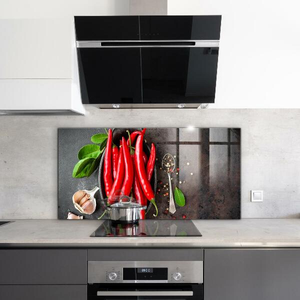 Kitchen splashback Hot peppers cooking