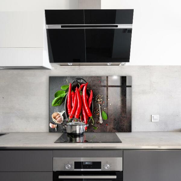 Kitchen splashback Hot peppers cooking