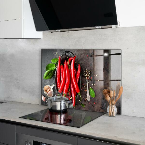 Kitchen splashback Hot peppers cooking