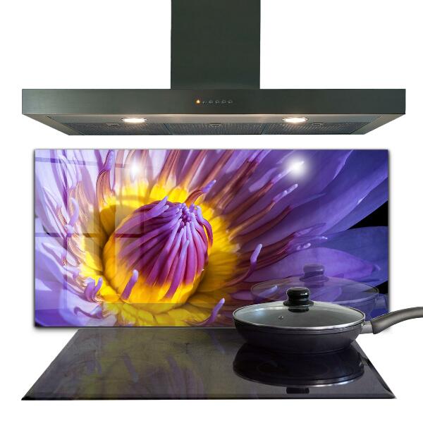 Kitchen wall panels Purple flower details