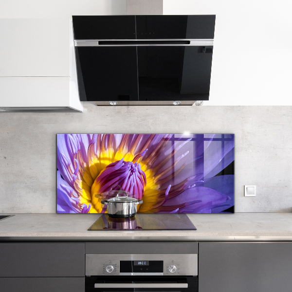 Kitchen wall panels Purple flower details