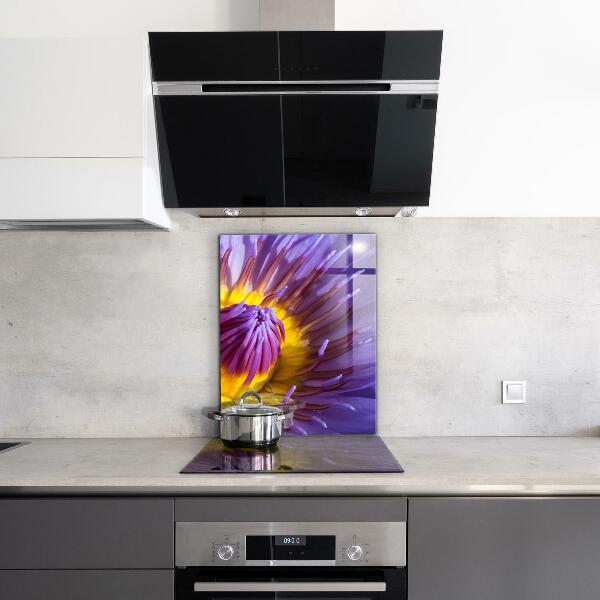 Kitchen wall panels Purple flower details