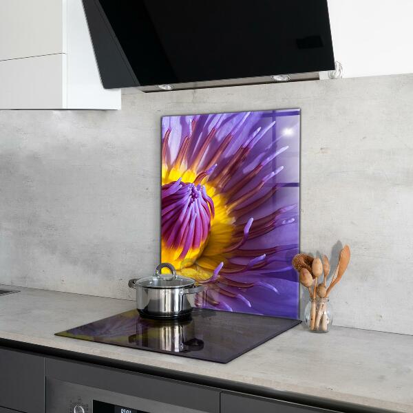 Kitchen wall panels Purple flower details
