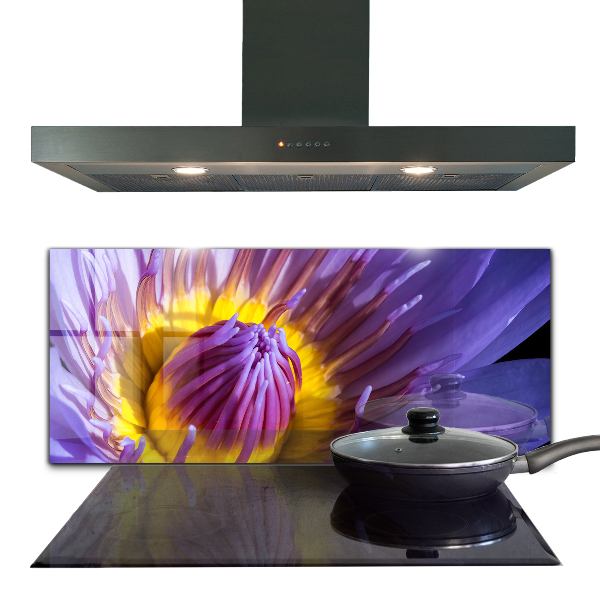 Kitchen wall panels Purple flower details