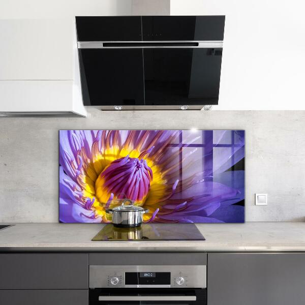 Kitchen wall panels Purple flower details