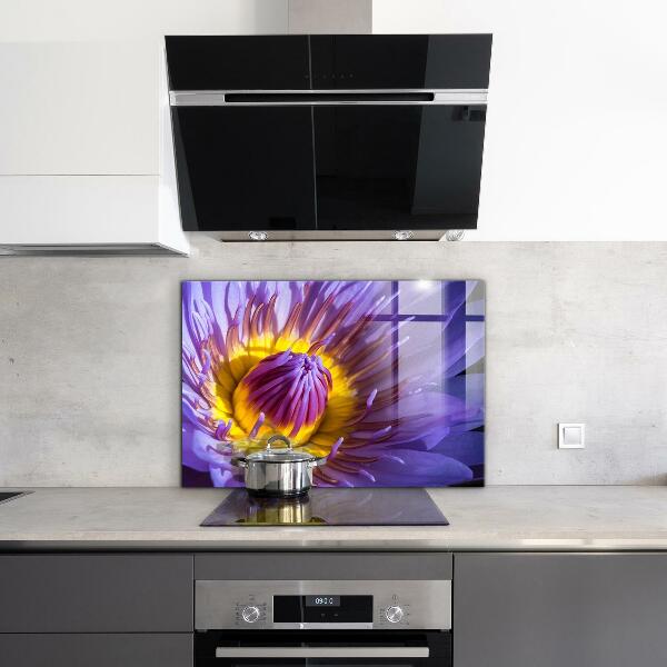 Kitchen wall panels Purple flower details