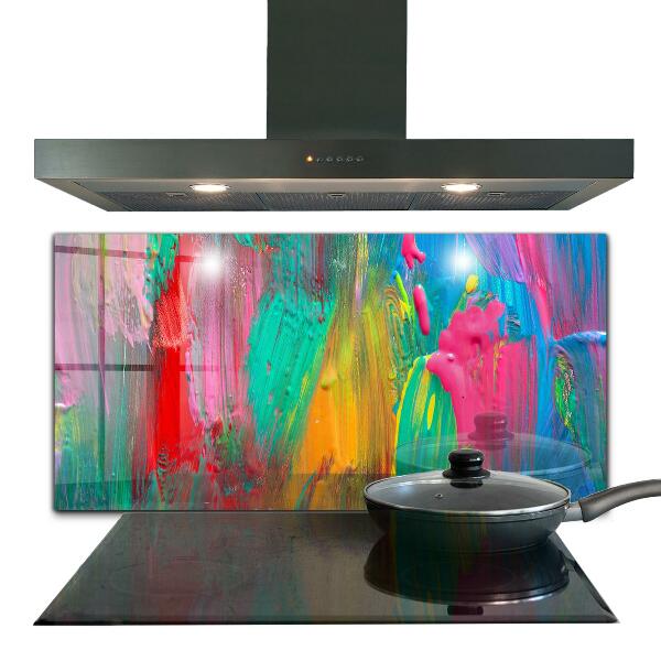 Kitchen splashback Colorful paint texture