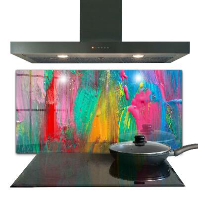 Kitchen splashback Colorful paint texture