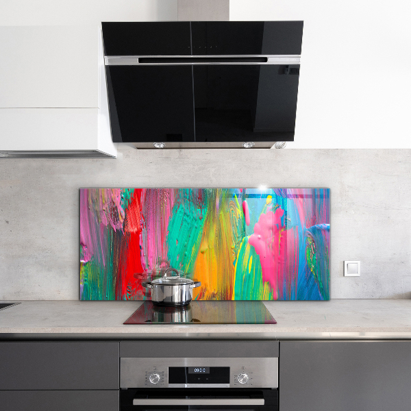 Kitchen splashback Colorful paint texture