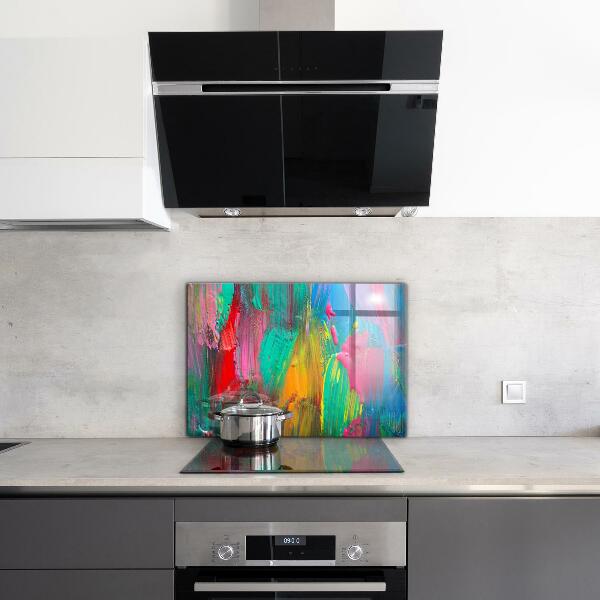 Kitchen splashback Colorful paint texture