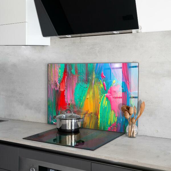 Kitchen splashback Colorful paint texture