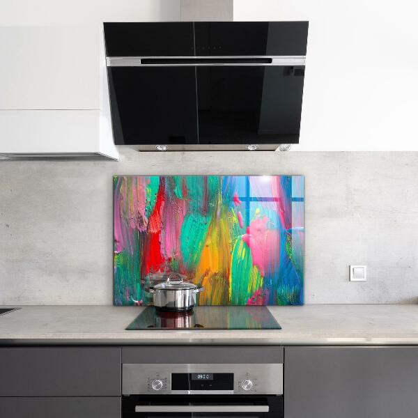 Kitchen splashback Colorful paint texture