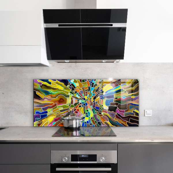 Kitchen splashback Fancy colorful mosaic