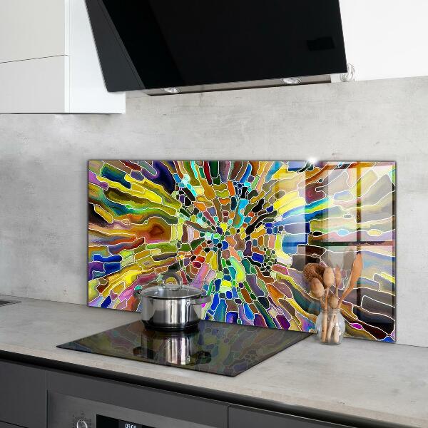 Kitchen splashback Fancy colorful mosaic