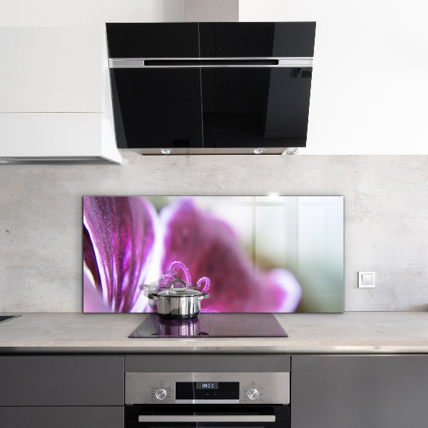 Kitchen wall panels Pink flower nature details