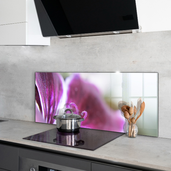 Kitchen wall panels Pink flower nature details