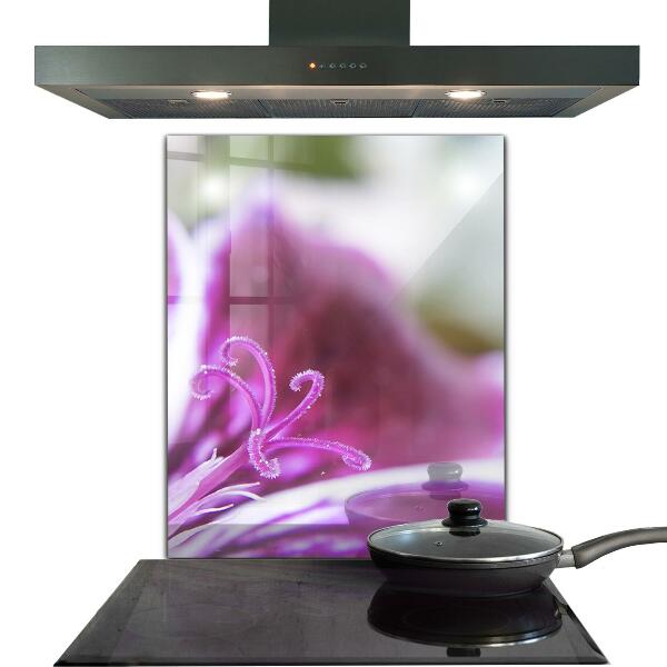 Kitchen wall panels Pink flower nature details