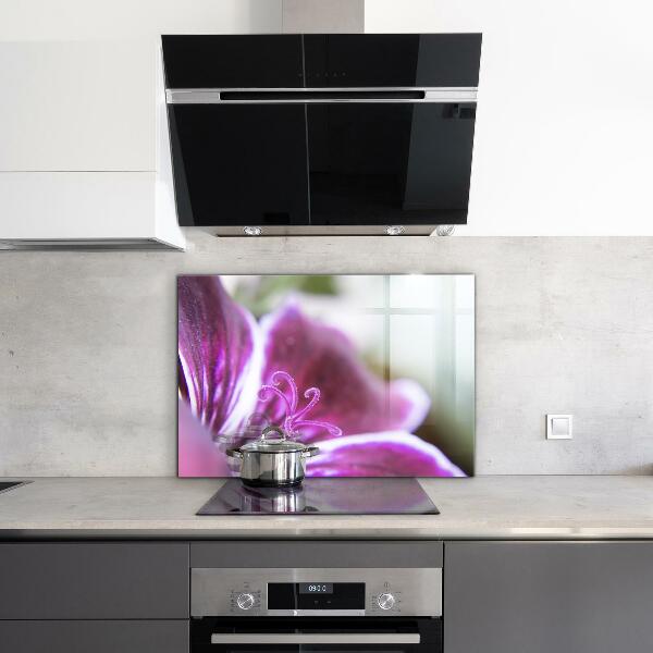 Kitchen wall panels Pink flower nature details