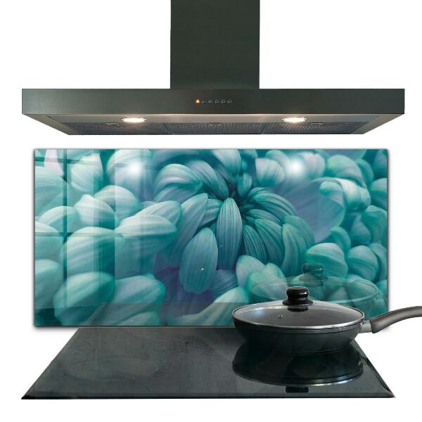 Kitchen wall panels Blue chrysanthemum