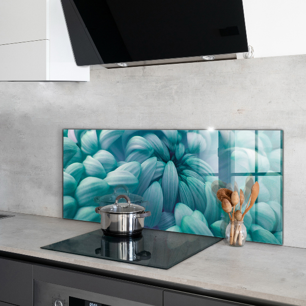 Kitchen wall panels Blue chrysanthemum