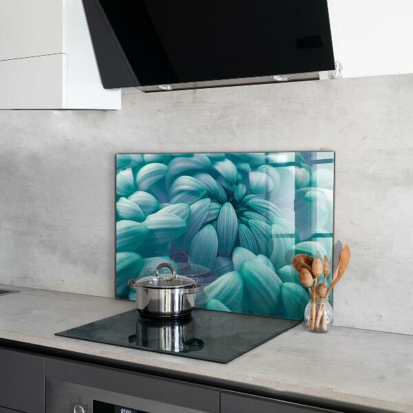 Kitchen wall panels Blue chrysanthemum