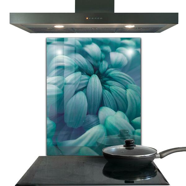Kitchen wall panels Blue chrysanthemum