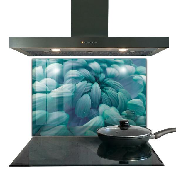 Kitchen wall panels Blue chrysanthemum