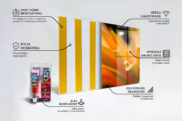 Kitchen wall panels Gerber flower