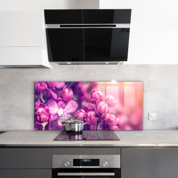 Kitchen wall panels Pink lilies natural beauty