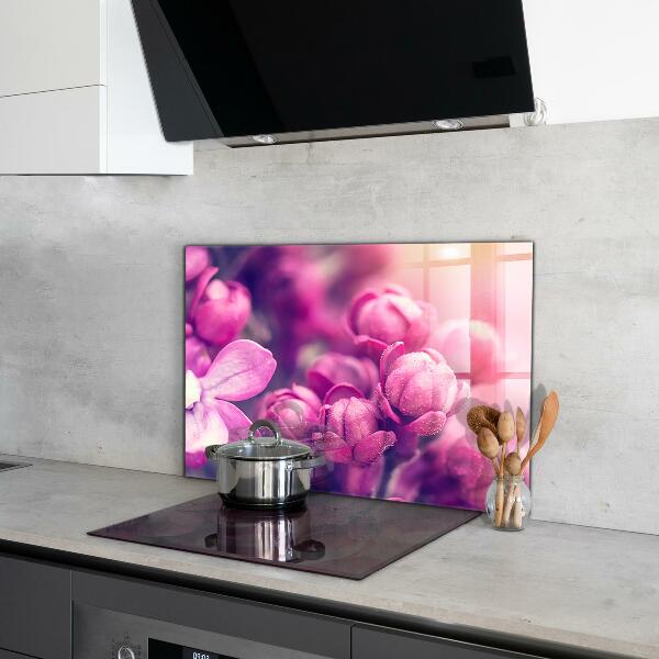 Kitchen wall panels Pink lilies natural beauty