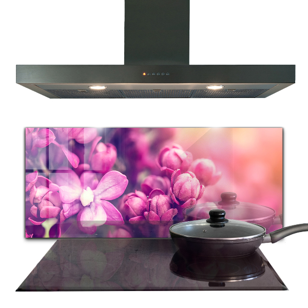 Kitchen wall panels Pink lilies natural beauty