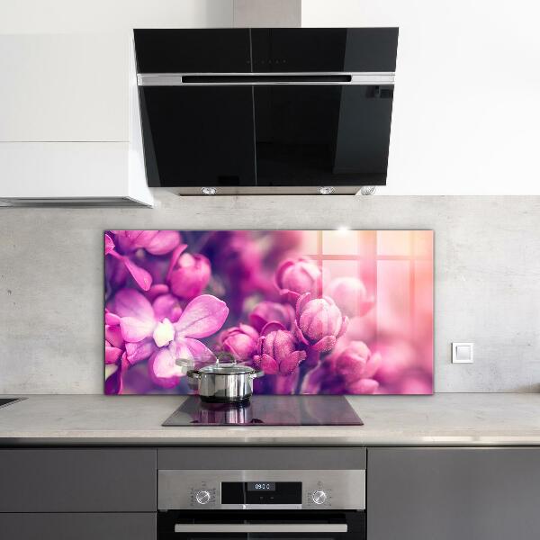 Kitchen wall panels Pink lilies natural beauty